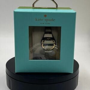 Kate Spade NY Sport Scallop Activity Tracker Black White Striped KSA31207 New